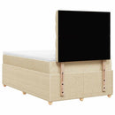 kontinentalseng med madras 120x190 cm stof cremefarvet