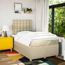 kontinentalseng med madras 120x190 cm stof cremefarvet