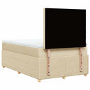 kontinentalseng med madras 120x190 cm stof cremefarvet