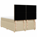 kontinentalseng med madras 140x190 cm stof cremefarvet