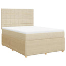 kontinentalseng med madras 140x190 cm stof cremefarvet