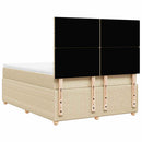 kontinentalseng med madras 140x190 cm stof cremefarvet