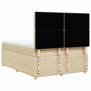kontinentalseng med madras 140x190 cm stof cremefarvet