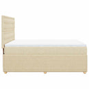 kontinentalseng med madras 140x190 cm stof cremefarvet