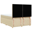 kontinentalseng med madras 140x190 cm stof cremefarvet