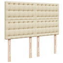 kontinentalseng med madras 140x190 cm stof cremefarvet