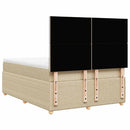 kontinentalseng med madras 140x200 cm stof cremefarvet