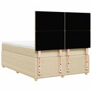 kontinentalseng med madras 140x200 cm stof cremefarvet