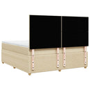 kontinentalseng med madras 180x200 cm stof cremefarvet