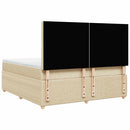 kontinentalseng med madras 180x200 cm stof cremefarvet