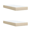 kontinentalseng med madras 200x200 cm stof cremefarvet