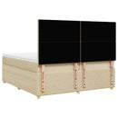 kontinentalseng med madras 200x200 cm stof cremefarvet