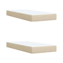 kontinentalseng med madras 200x200 cm stof cremefarvet