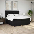 kontinentalseng med madras 200x200 cm stof sort