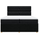 kontinentalseng med madras 200x200 cm stof sort
