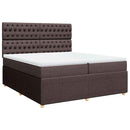 kontinentalseng med madras 200x200 cm stof mørkebrun