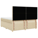 kontinentalseng med madras 200x200 cm stof cremefarvet