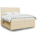 kontinentalseng med madras 200x200 cm stof cremefarvet
