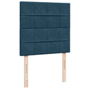 kontinentalseng med madras 80x200 cm fløjl mørkeblå