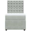 kontinentalseng med madras 80x200 cm fløjl lysegrå