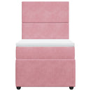 kontinentalseng med madras 90x190 cm fløjl pink