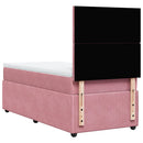 kontinentalseng med madras 90x190 cm fløjl pink
