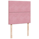 kontinentalseng med madras 90x190 cm fløjl pink
