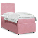 kontinentalseng med madras 90x190 cm fløjl pink