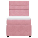 kontinentalseng med madras 90x190 cm fløjl pink