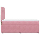 kontinentalseng med madras 90x190 cm fløjl pink