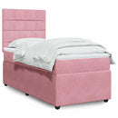 kontinentalseng med madras 90x190 cm fløjl pink