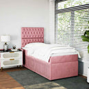 kontinentalseng med madras 90x190 cm fløjl pink