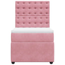 kontinentalseng med madras 90x190 cm fløjl pink