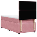 kontinentalseng med madras 90x190 cm fløjl pink