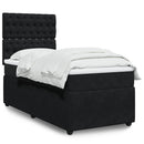 kontinentalseng med madras 90x200 cm fløjl sort