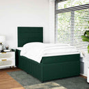 kontinentalseng med madras 120x190 cm velour mørkegrøn