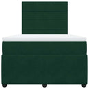 kontinentalseng med madras 120x190 cm velour mørkegrøn
