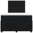 kontinentalseng med madras 120x190 cm velour sort