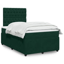 kontinentalseng med madras 120x190 cm velour mørkegrøn