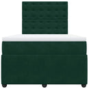 kontinentalseng med madras 120x190 cm velour mørkegrøn
