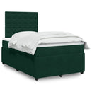 kontinentalseng med madras 120x190 cm velour mørkegrøn