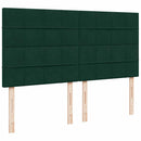 kontinentalseng med madras 200x200 cm fløjl mørkegrøn