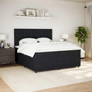 kontinentalseng med madras 200x200 cm fløjl sort