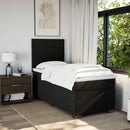 kontinentalseng med madras 90x190 cm stof sort