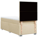 kontinentalseng med madras 90x190 cm stof cremefarvet