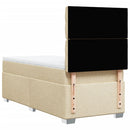 kontinentalseng med madras 90x190 cm stof cremefarvet