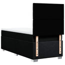 kontinentalseng med madras 90x190 cm stof sort