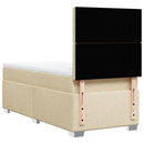 kontinentalseng med madras 90x190 cm stof cremefarvet