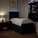 kontinentalseng med madras 90x200 cm stof sort