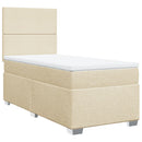 kontinentalseng med madras 90x200 cm stof cremefarvet